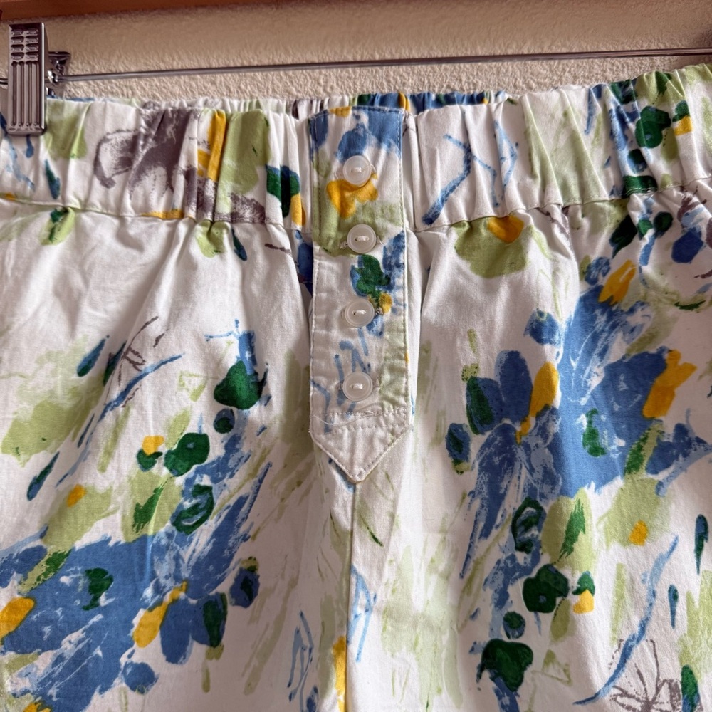 Anthropologie Floral Crochet Trim Shorts Womens XS White Blue Excellent Boho - Picture 8 of 12